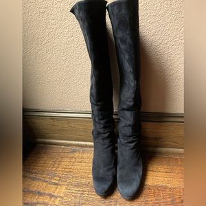 Stuart Weitzman Suede Over-The-Knee Wedge Boots
